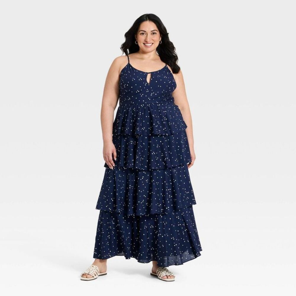 A New Day - Women's Tiered Ruffle Maxi Dress - A New Day Navy Navy Blue - Picture 3 of 3